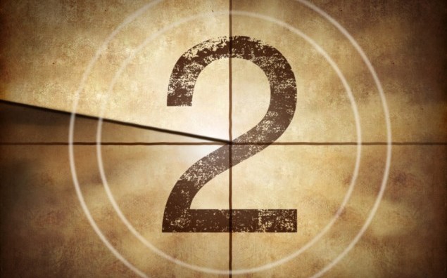 Old movie countdown with number 2