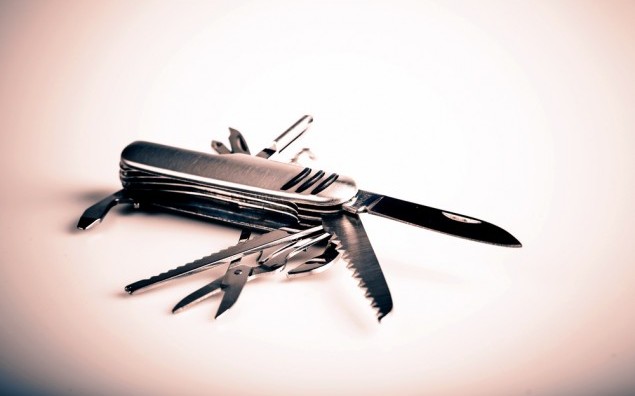 metallic swiss knife army keychain