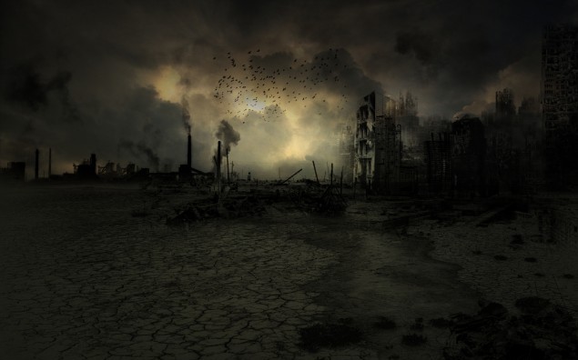 Wallpaper with a doomsday scenario