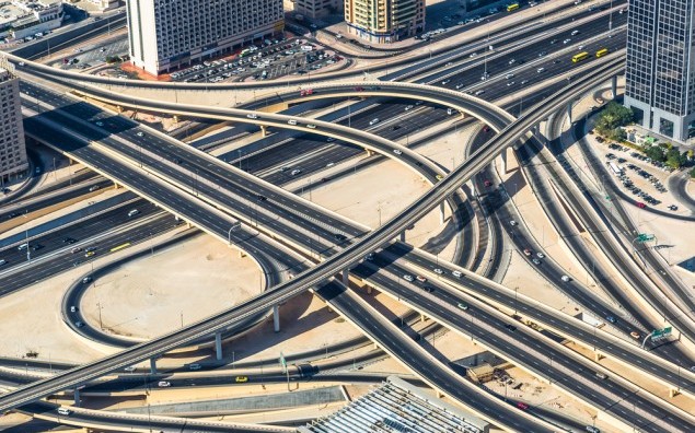 Road junction in Dubai