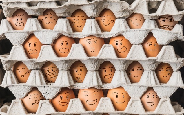 The egges with emotion as people in condominium life