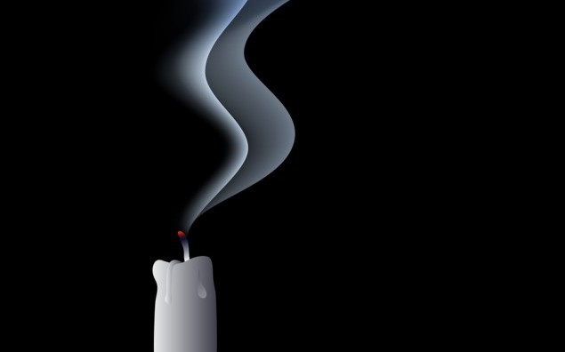 The candle on the draught - blown out candle - vector