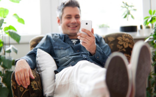 Young man using cell phone