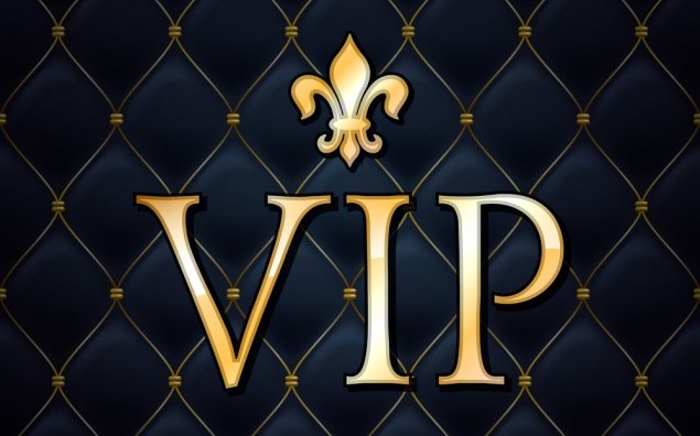 VIP abstract quilted background, golden letters with royal lily.