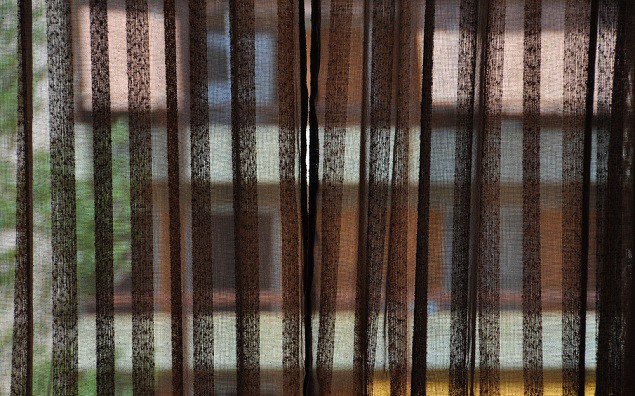 brown curtains