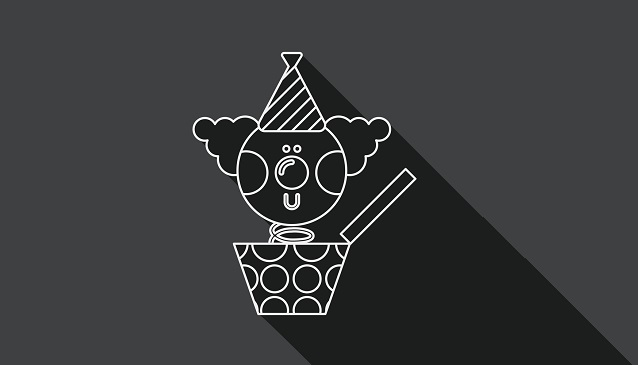 Jack in the box flat icon with long shadow, line icon