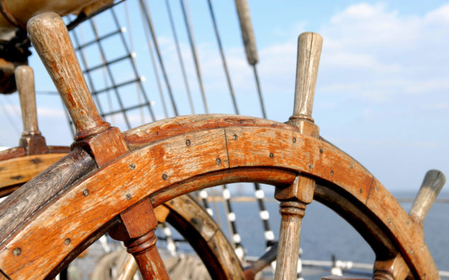Ship steering wheel