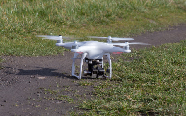 Small drone on the ground