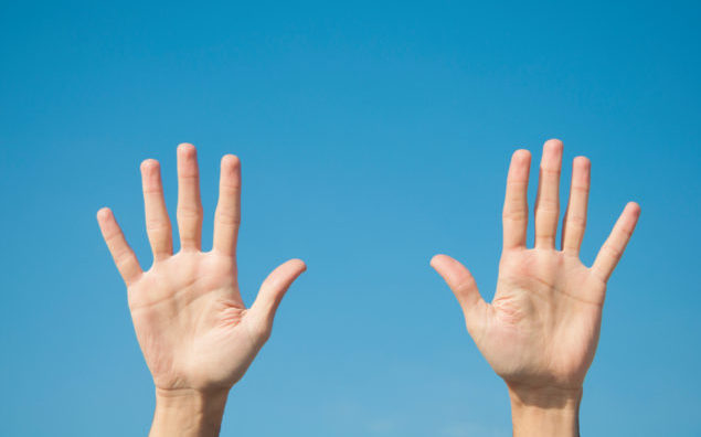 Hi five, two hands.
