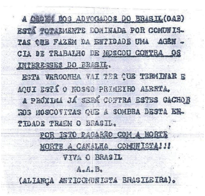 panfleto-terrorista-contendo-ameacas-contra-a-atuacao-da-oab