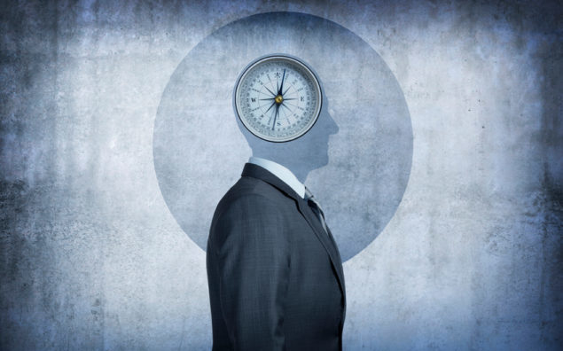 Moral compass concept