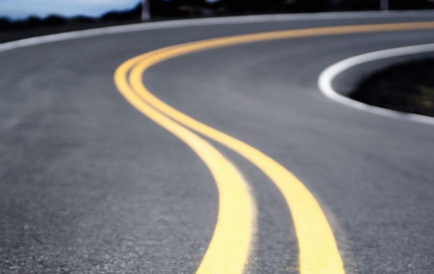 Winding Yellow Road Line