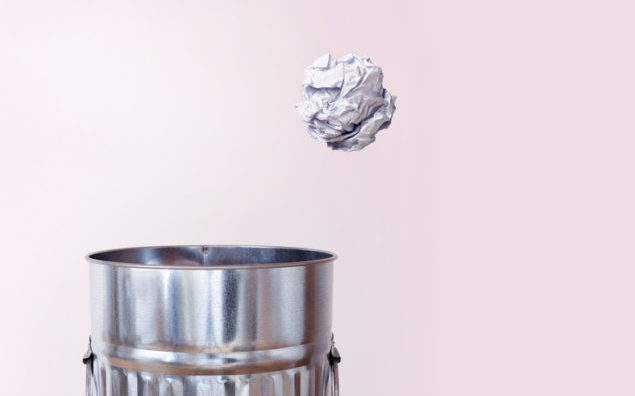 Paper Ball And Trash Can