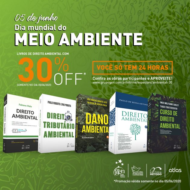 No Dia Mundial do Meio Ambiente, ganhe 30% de desconto em livros de Direito Ambiental!