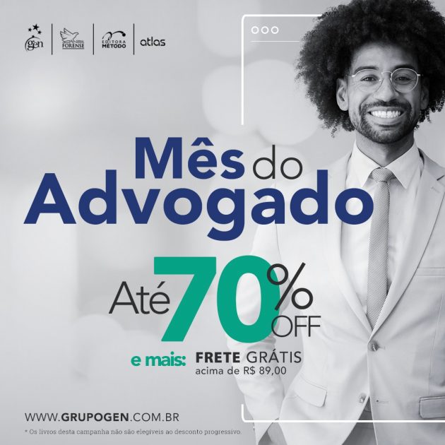 Mês do advogado: Livros com até 70% de desconto por tempo limitado. Aproveite!