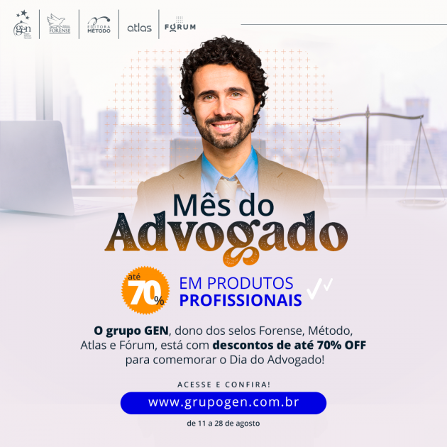 Mês do advogado: até 70% de desconto nos melhores cursos e livros profissionais