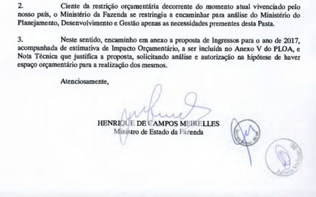 O pedido de Henrique Meirelles
