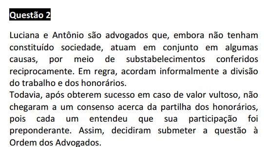 XXI Exame: Recurso para a questão 1 do caderno verde