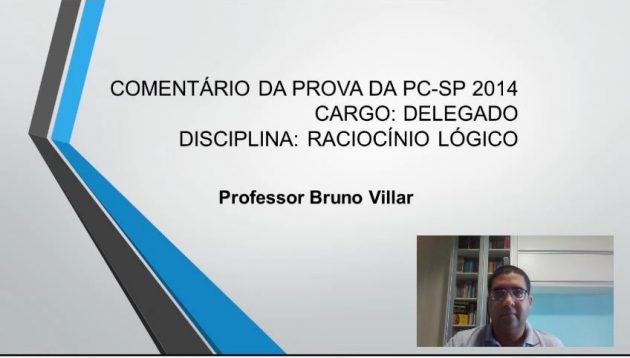 Professor Bruno Villar comenta a prova do concurso PC/SP