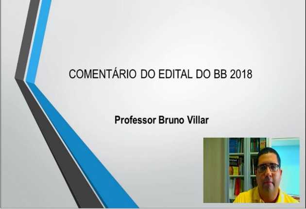 Bruno Villar comenta o edital do concurso do Banco do Brasil