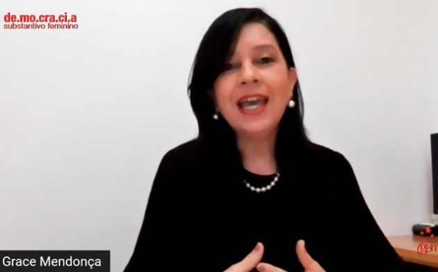Min. Grace Mendonça apresenta as autoras e seus artigos do livro Democracia – Substantivo Feminino