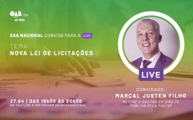Nova Lei de Licitações: live com Marçal Justen Filho