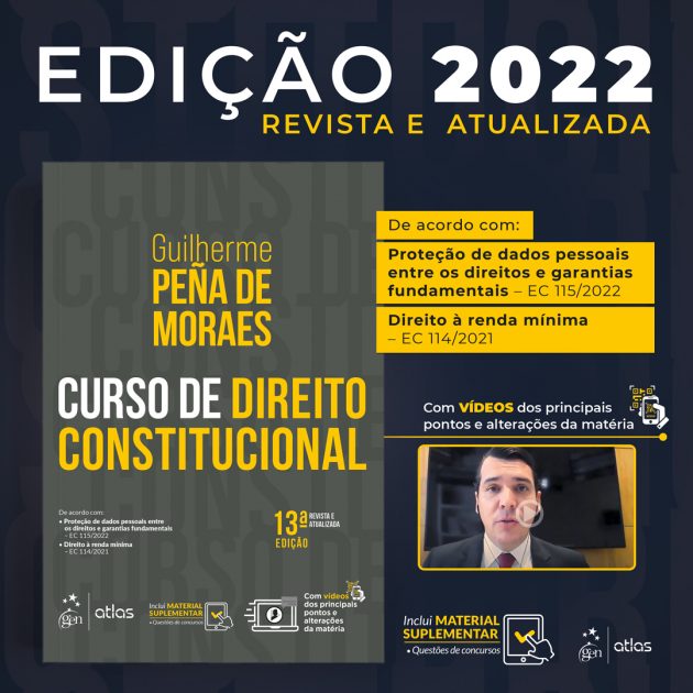 13ª edição de Curso de Direito Constitucional recebe atualizações e vídeos mensais