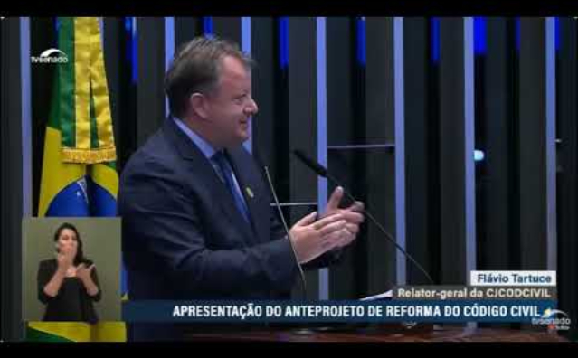Reforma do Código Civil: assista ao discurso de Flávio Tartuce na entrega do anteprojeto